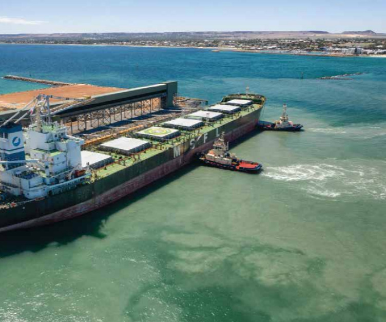 Tug boats moving large ship into dock